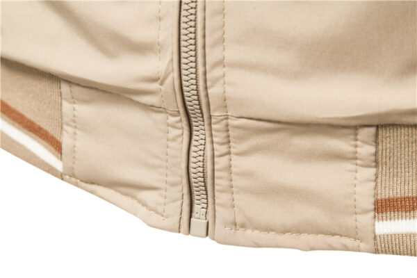 Men's Striped Zip-up Jacket With Pockets Fashion Casual Outerwear Sports Baseball Clothing Spring And Fall - Image 10
