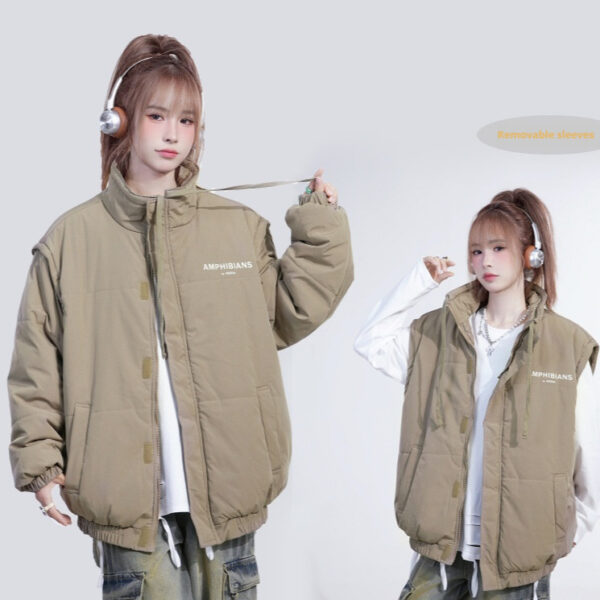 Men's And Women's Same Two-way Sleeve Detachable Vest Down Coat - Image 4
