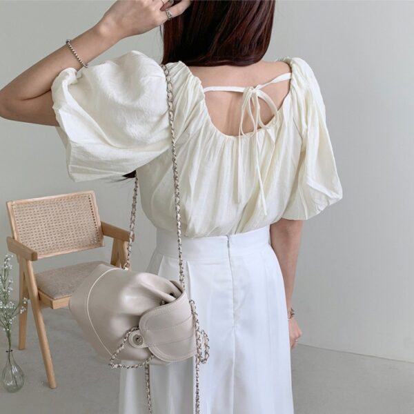 Women's Fashion Lace-up Short-sleeved Shirt - Image 7