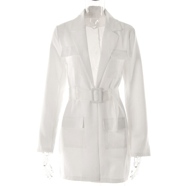 Lapel Long Sleeve Oversized Women's Dress - Image 2