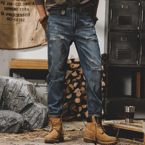 American Retro Autumn Jeans Men - Image 3