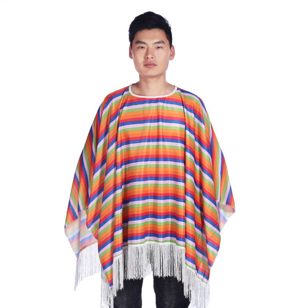 Mexican Cloak Halloween Adult Shawl Children's Cloak Party Beard Hat Party Supplies - Image 3