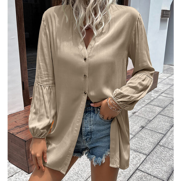 Autumn And Winter New European And American Leisure Loose Single-breasted Shirt Dress - Image 5