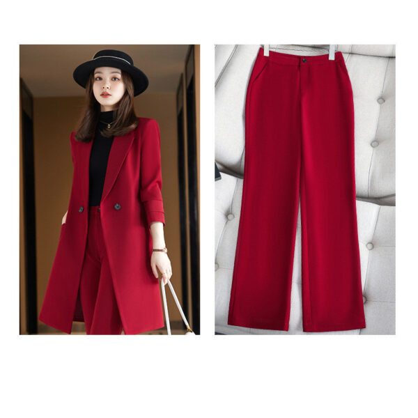 Long Sleeved Suit Jacket Women's Business Wear Long Trench Coat - Image 6