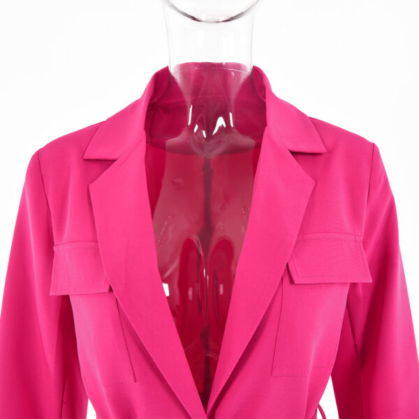 Lapel Long Sleeve Oversized Women's Dress - Image 9