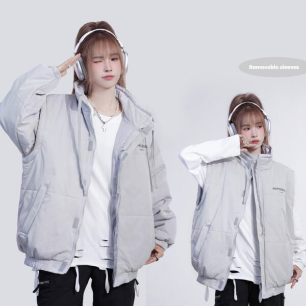 Men's And Women's Same Two-way Sleeve Detachable Vest Down Coat - Image 10