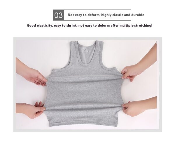 Men's Vest Cotton Slim Fit Sports Bottoming Shirt Breathable Stretch Underwear - Image 10