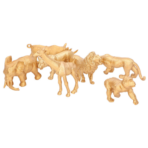 Safari Animals Figures Toy Gold Color Wild Zoo Animals Figurines for Early Education - Image 10