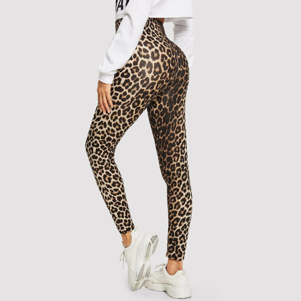 Fashion Leopard Print Leggings Stretch Slim Tight Waist Ankle-length Pants - Image 3
