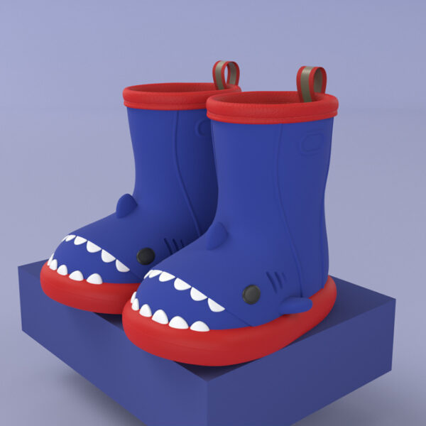 Children Boys Girls Cute Cartoon Waterproof Shoes Safety Rubber Shark Slippers Kids Rain Boots - Image 8