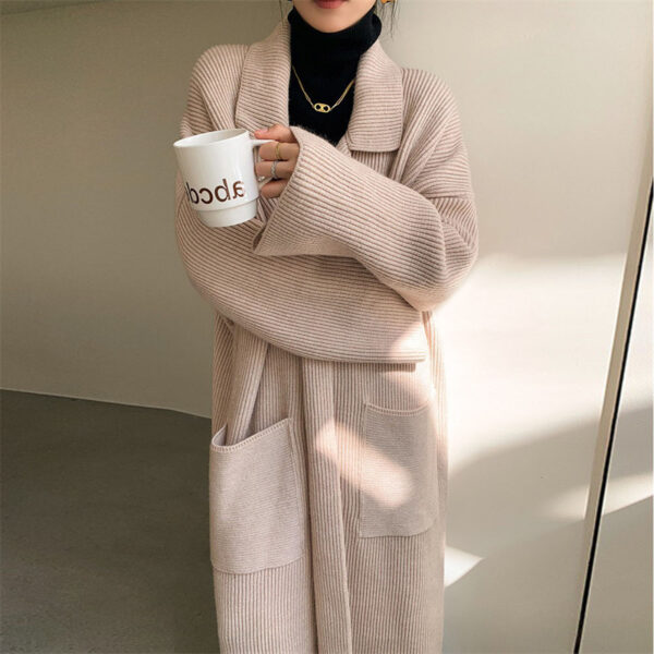 Long Thickened Sweater Women's Coat Loose Knitted Cardigan - Image 3