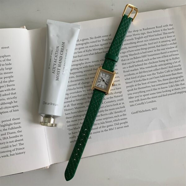 Simple Roman Rectangular Leather Watch Women - Image 6