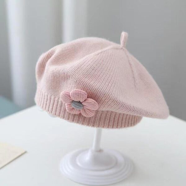 Baby Girl Hat Baby Wool Knitted Beret - Image 10