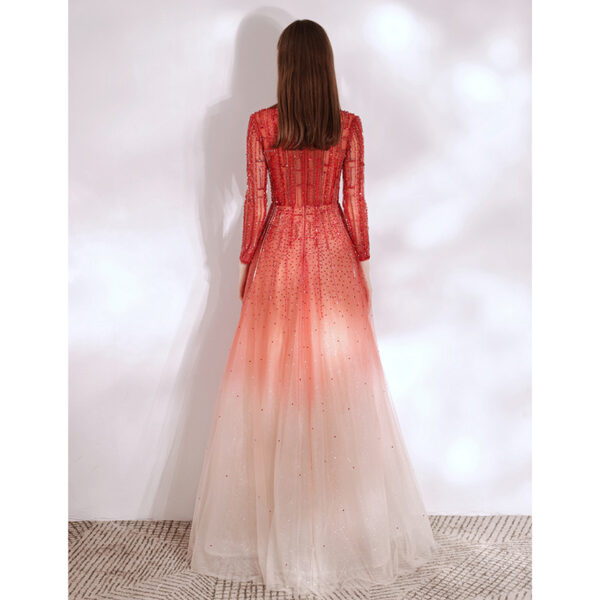 Women's Red High End Style Banquet Evening Dress - Image 5
