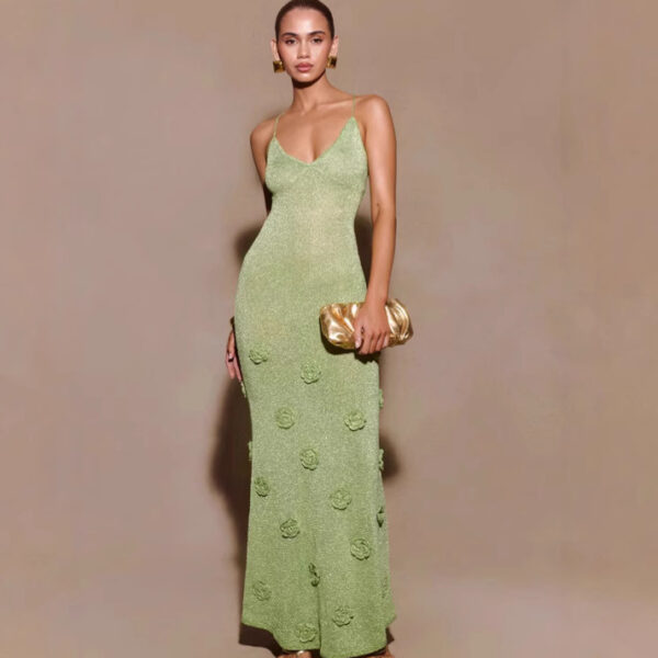 Knitted Suspenders Dress Crochet Glitter - Image 6