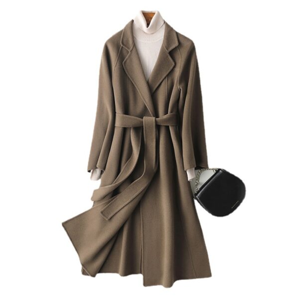 Reversible Cashmere Coat Women's Mid-length Loose Over Knee Coat - Image 5