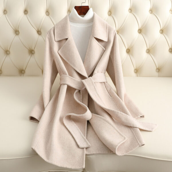 Small Reversible Cashmere Coat Women's Mid-length - Image 6