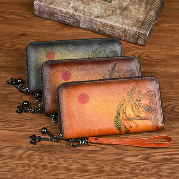 Women's Leather Wallet Long Rising Sun - Image 7