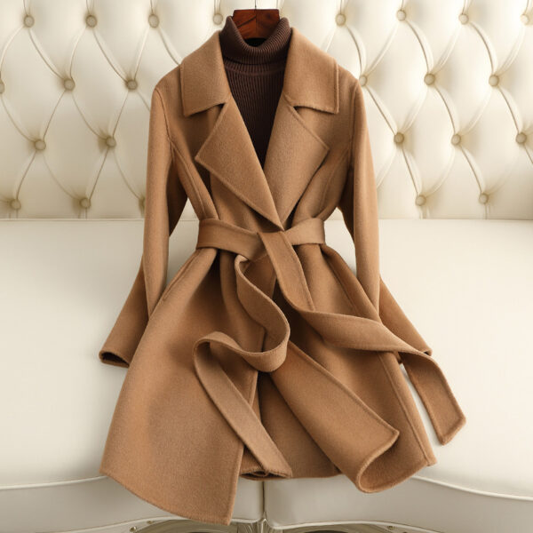 Small Reversible Cashmere Coat Women's Mid-length - Image 5