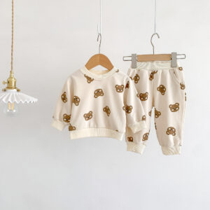 Baby Clothes Suit Cotton Round Neck Bear Cartoon Sweater