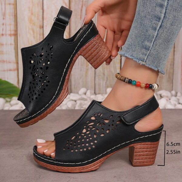 Women's Wedge Thick Bottom Velcro Sandals - Image 4