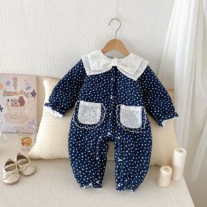 Baby Clothes Winter Cotton-padded Coat Fleece-lined One-piece Onesie
