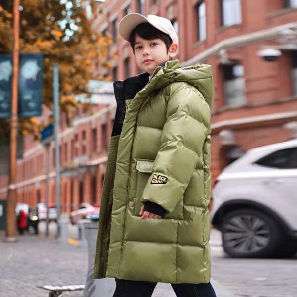 Down Jacket Boy's Long Overfashionable Knee Western Style - Image 6