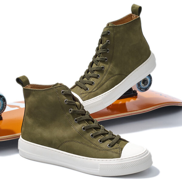 Genuine Leather Retro Japanese And Korean Style Sneakers - Image 3