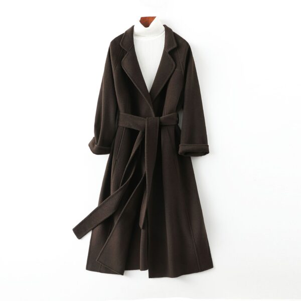 Reversible Cashmere Coat Women's Mid-length Loose Over Knee Coat - Image 4