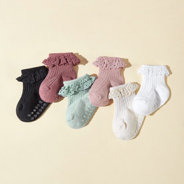 Spring And Summer 6 Pairs Baby Baby Girl Lace Socks Tube Socks - Image 5