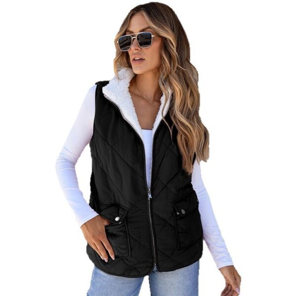 Fashion Pure Color Warm Keeping Double-sided Vest For Women - Image 6
