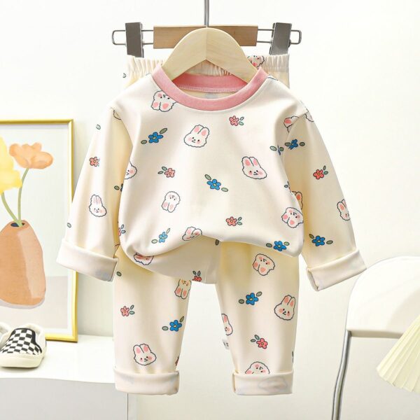 Boys And Girls Two-piece Warm Autumn And Winter Pajamas - Image 6