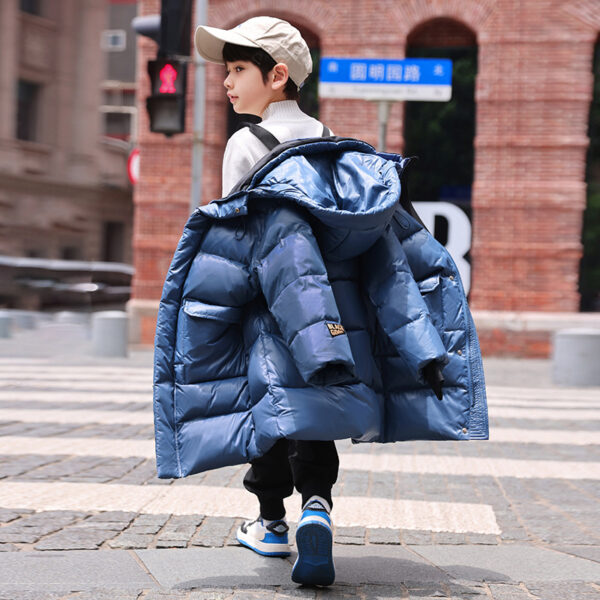 Down Jacket Boy's Long Overfashionable Knee Western Style - Image 3