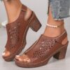 Women's Wedge Thick Bottom Velcro Sandals - Image 3