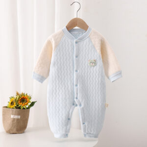 Baby Cotton Color Matching Cartoon Printed Jumpsuit