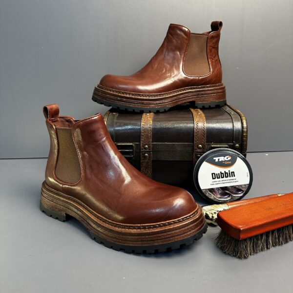 Men's Genuine Leather Retro Horse Leather High-top Martin Boots - Image 2