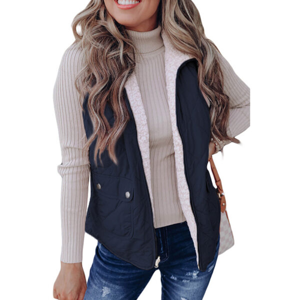 Fashion Pure Color Warm Keeping Double-sided Vest For Women - Image 9