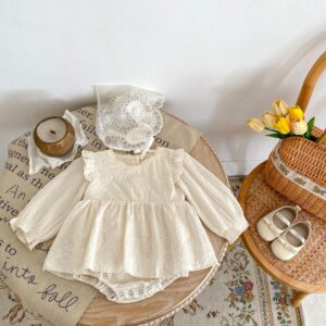 Baby Embroidery Lace Long-sleeved Jumpsuit