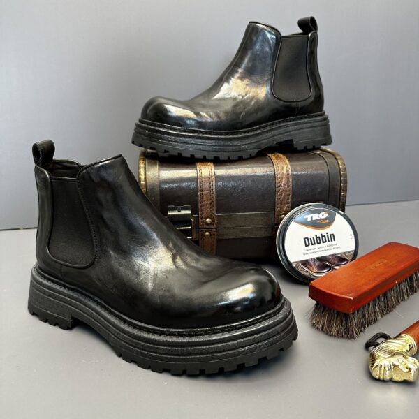 Men's Genuine Leather Retro Horse Leather High-top Martin Boots - Image 3