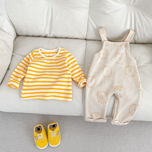 Cute Casual Baby Striped Top Two-piece Set - Image 2