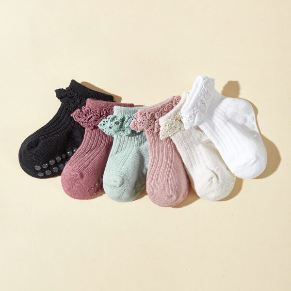 Spring And Summer 6 Pairs Baby Baby Girl Lace Socks Tube Socks - Image 4