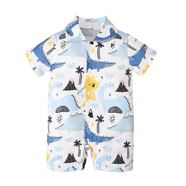 Children's European And American Summer Printed Pattern Short-sleeved Romper - Image 3