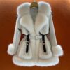 Elegant Big Fur Collar Fur Fur Coat For Women - Image 7