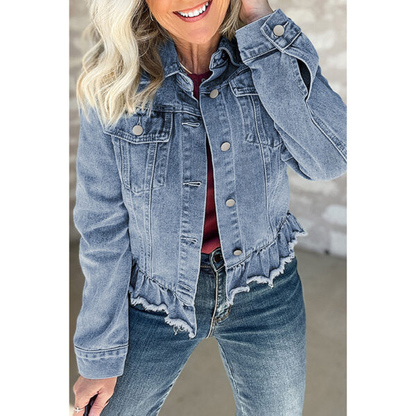 Solid Color Single Row Multi-buckle Jacket - Image 2