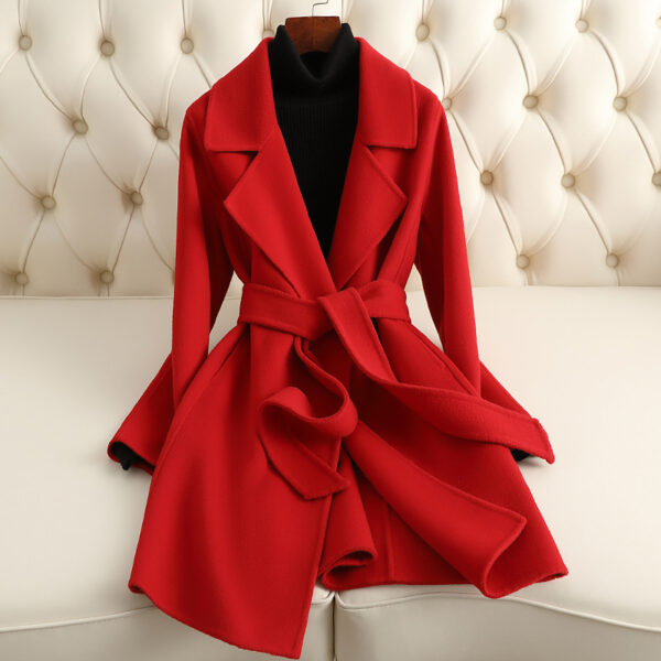Small Reversible Cashmere Coat Women's Mid-length - Image 3