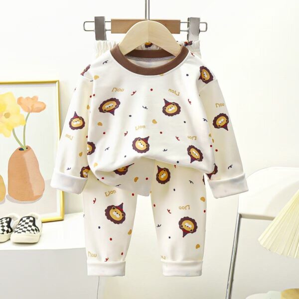 Boys And Girls Two-piece Warm Autumn And Winter Pajamas - Image 7