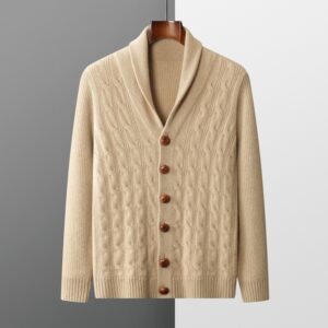 Men's Thickened Coat Twisted Collar Button Fashion Knitwear