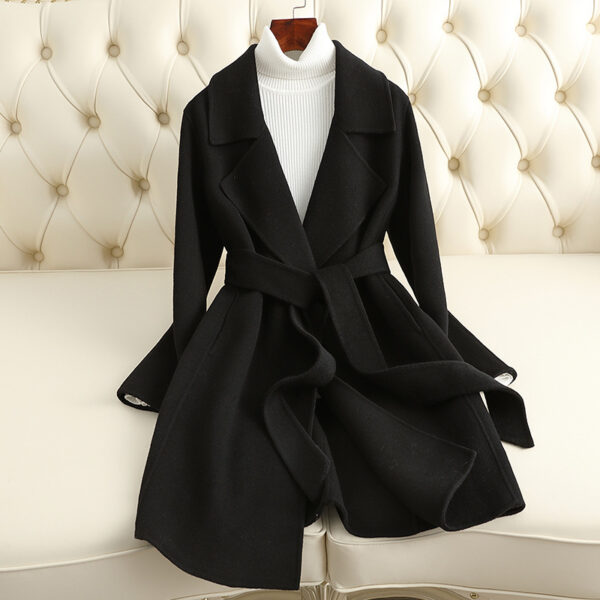 Small Reversible Cashmere Coat Women's Mid-length - Image 8