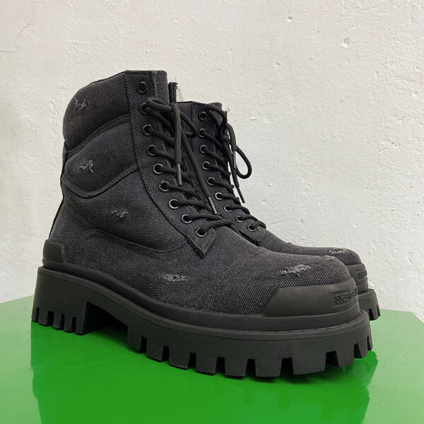 Men's Thick Bottom Ripped Retro Distressed Workwear Martin Boots - Image 6