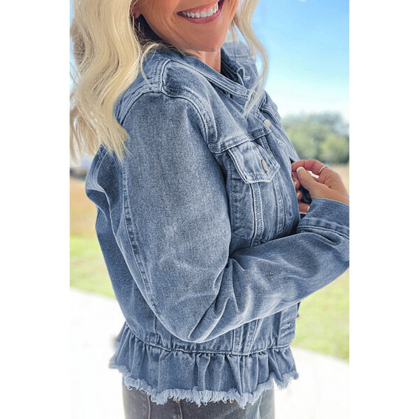 Solid Color Single Row Multi-buckle Jacket - Image 4